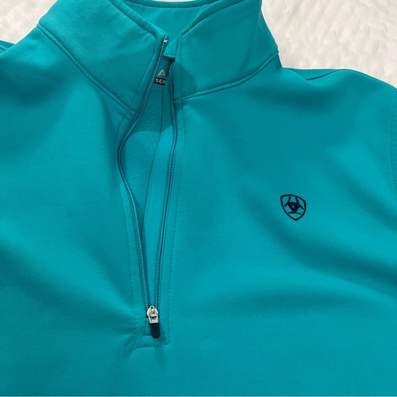 Ariat Tek Cold Series Pullover 1/4 Zip Top size xl Teal jacket sweatshirt shirt - Picture 13 of 14